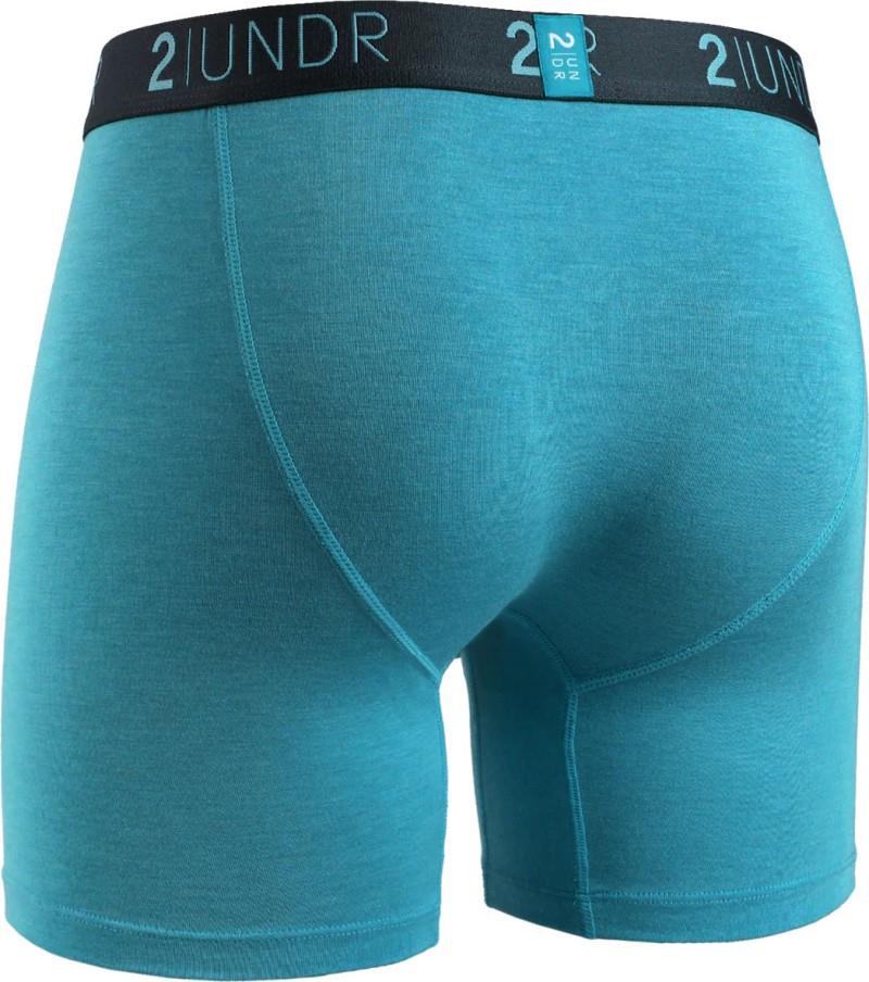 Swing Shift Boxer Briefs, 6" Inseam, Heathered - 4XL-5XL - Mens - turquoise 1