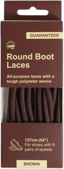 Round Boot Laces - 54" / 137cm - brown 1