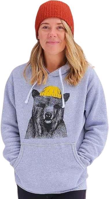 Hipster Bear Hoody - Unisex - Heather Grey 1