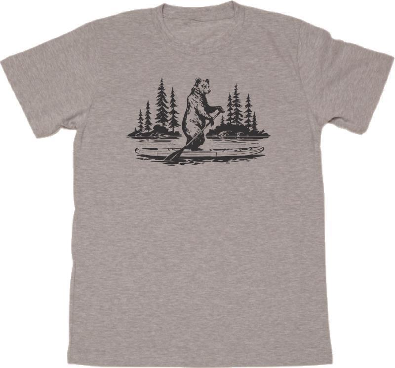 Paddle Bear T-Shirt - Mens - Heather Grey 1