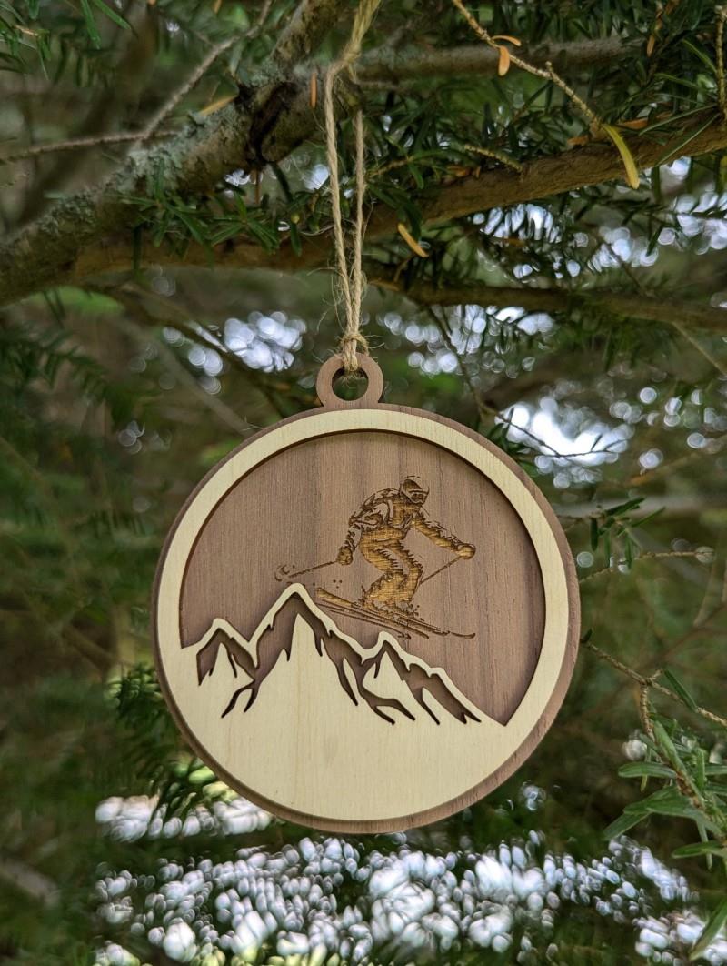 Wooden Skiing Christmas Ornament - not applicable 1