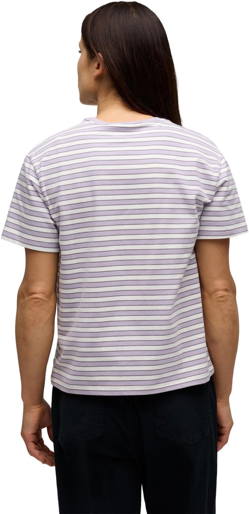 BD Stripe SS Tee Long - Womens - dusk violet / off white / dark mauve 1