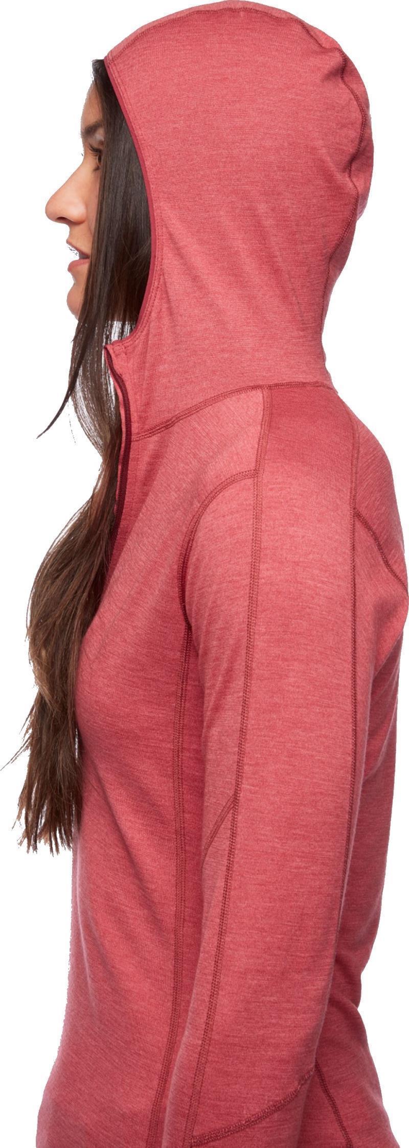 Solution 150 Merino Baselayer Quarter Zip Hoody - Womens - Wild Rose 4