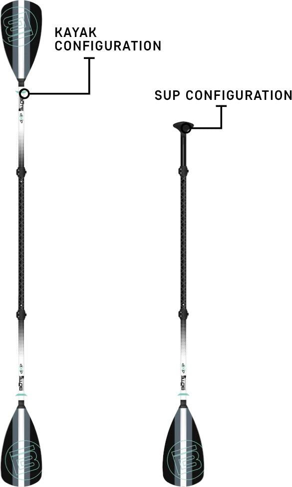 Hybrid Paddle - Fibreglass - 4pc - black 1
