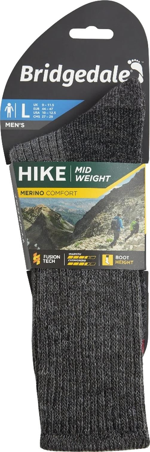 Hike Midweight Merino Comfort Crew Socks - Mens - charcoal 1