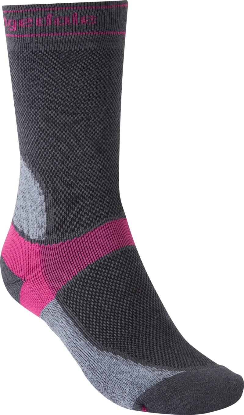 MTB/Gravel Lightweight T2 Coolmax Sport Boot Socks - Womens - dark grey / pink 1