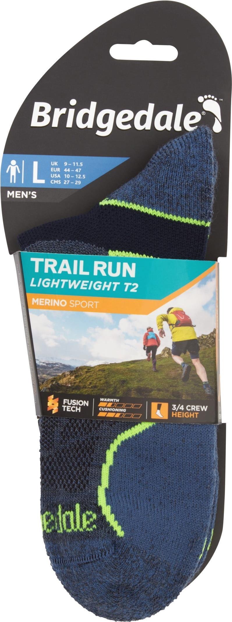 Trail Run Lightweight T2 Merino Sport 3/4 Crew Socks - Mens - Blue 3