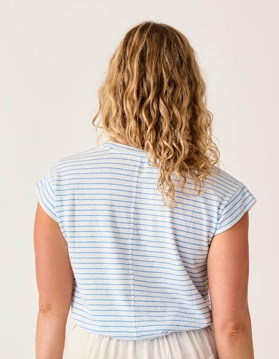 Astrid Hemp Tee - Womens - cloud stripe 1