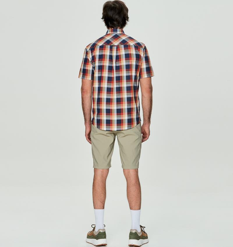 Clivia Shirt - Mens - navy / red ocher plaid 1