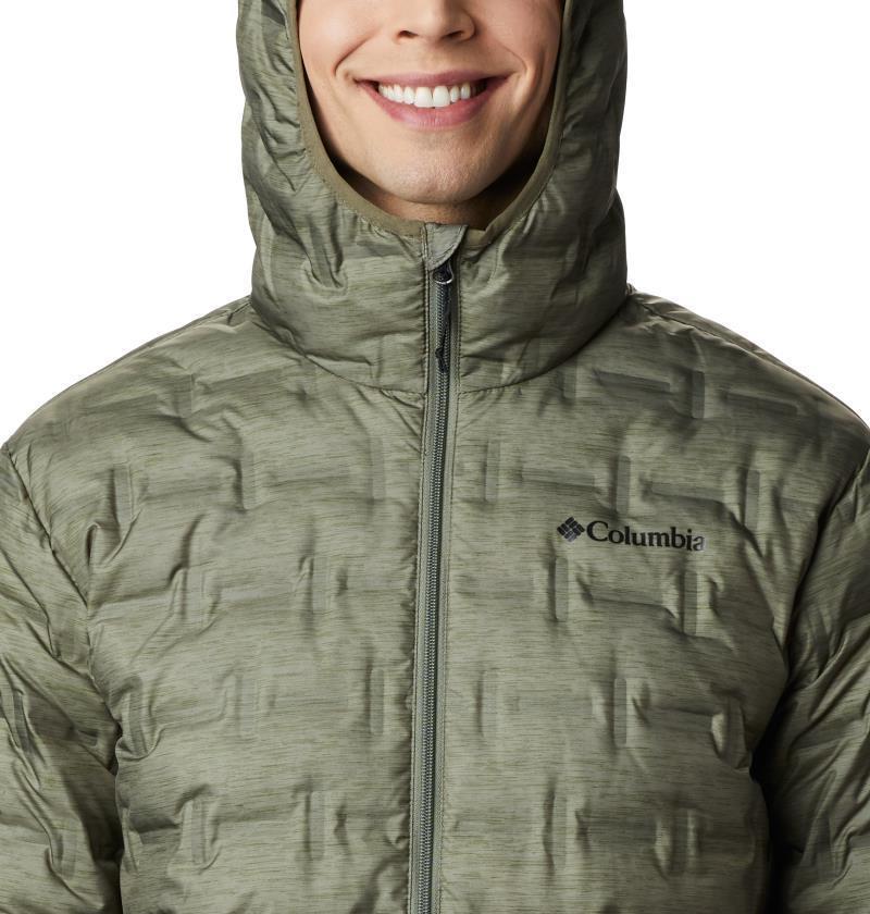 Delta Ridge Down Hooded Jacket - Mens - Stone Green Heather Print 5
