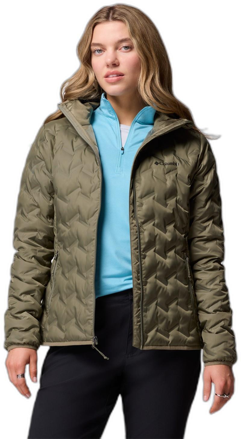 Delta Ridge II Down Hooded Jacket - Womens - stone green 1