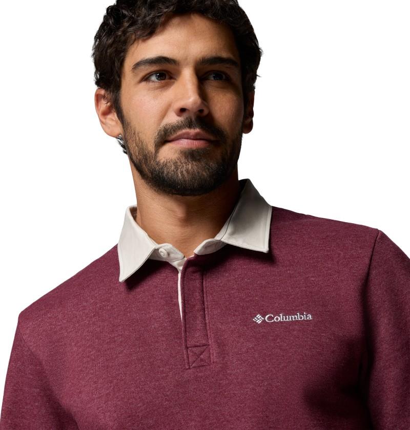 Hart Mountain Collared Pullover - Mens - rich wine heather / dark stone 1