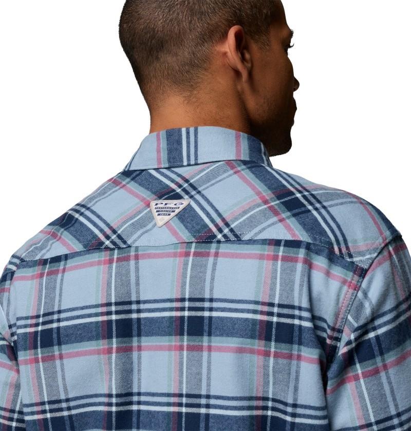PFG Topwater Tech Flannel - Mens - dockside blue reel plaid 1