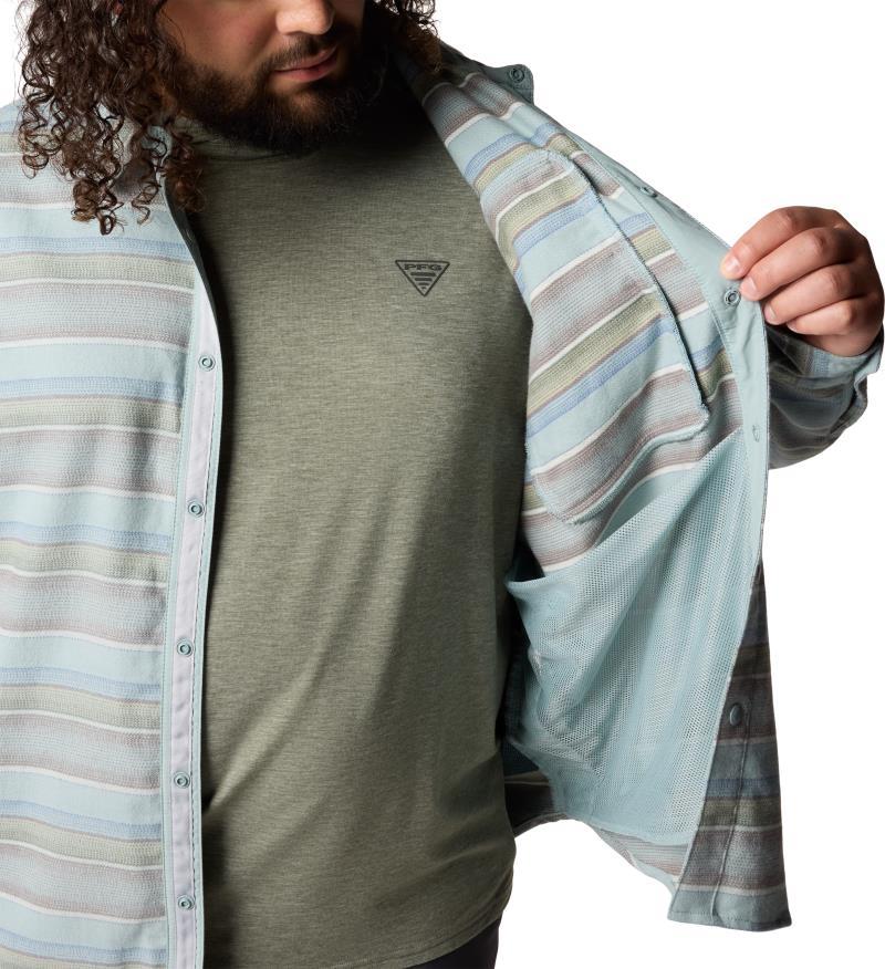 PFG Uncharted Over Shirt, Extended - Mens - crushed blue lunar stripe 1
