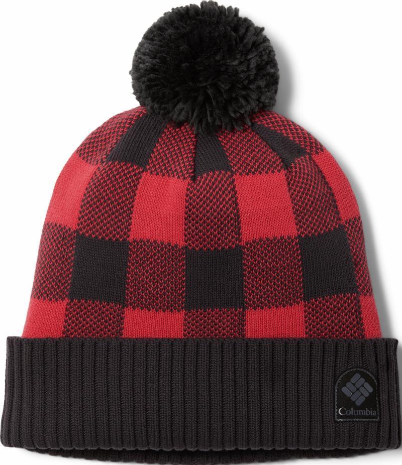 Palmer Peak Pom Beanie - Red Lily Check / Shark 1
