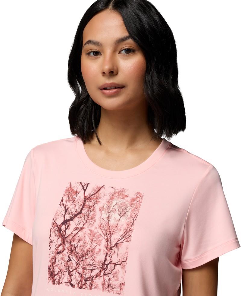 Parsons Point SS Scoop Tee - Womens - pink sand heather / canopy view 1