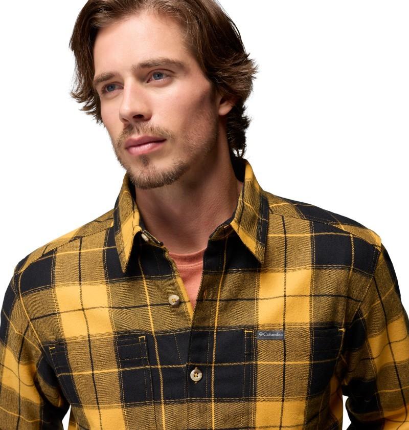 Pitchstone Stretch Flannel - Mens - squash macro tartan / black 1