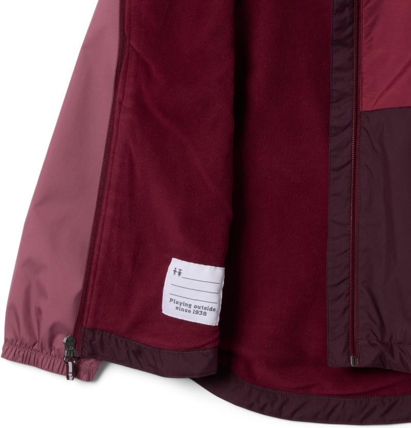 Rainy Trails III Fleece Lined Jacket - Youth Girls - moonvista / rich wine / antique mauve 1