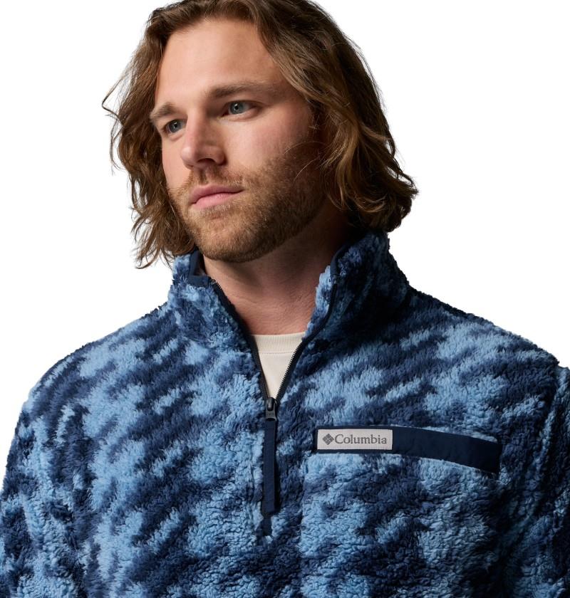 Rugged Ridge High Pile Half-Zip - Mens - rainy day twills / collegiate navy 1