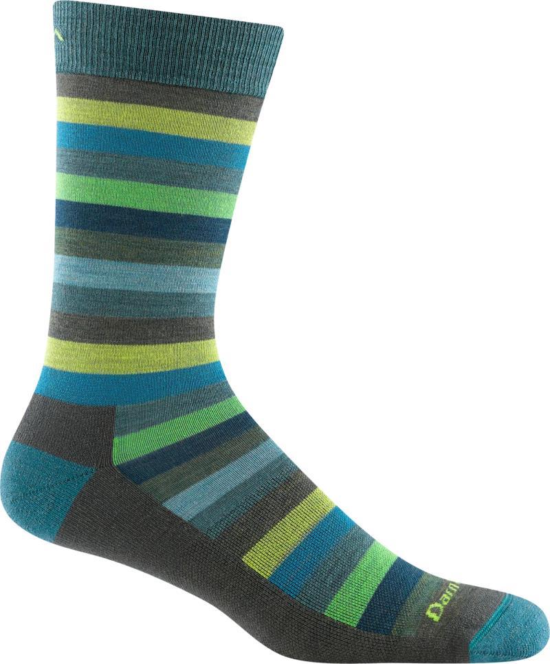 Merlin Stripe Crew Lightweight Cushion Socks - Mens - Forest 1