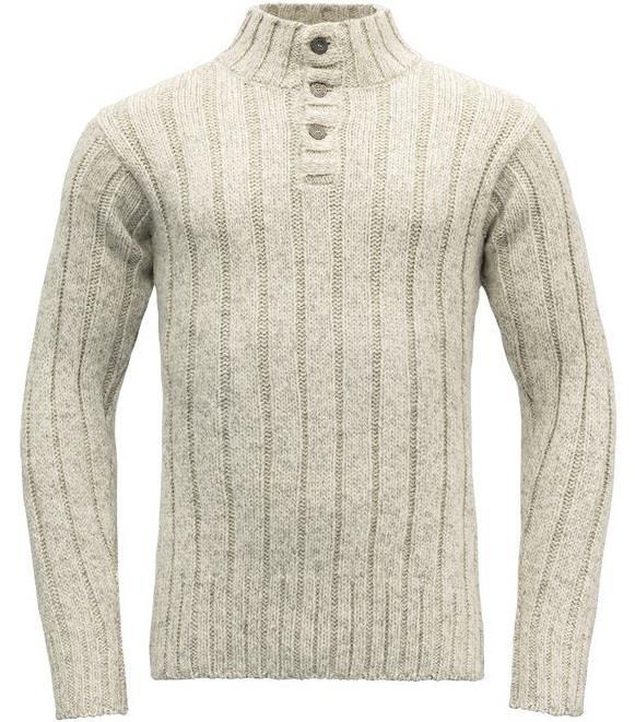 Nansen Wool Button Neck - Unisex - Grey Melange 1