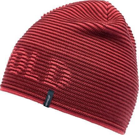 Rib Logo Merino Beanie - Poppy 1