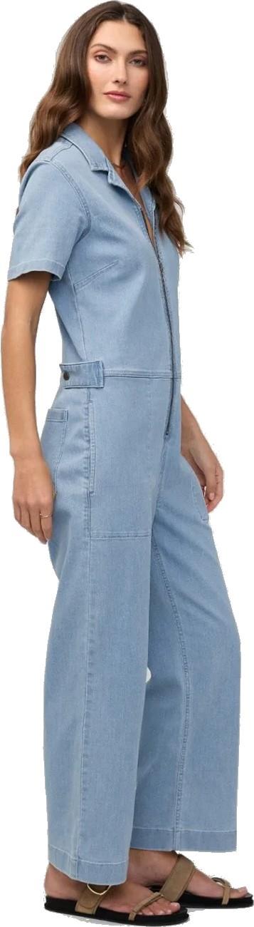 Performance Denim Short Sleeve Jumpsuit - Womens - desert blue 1