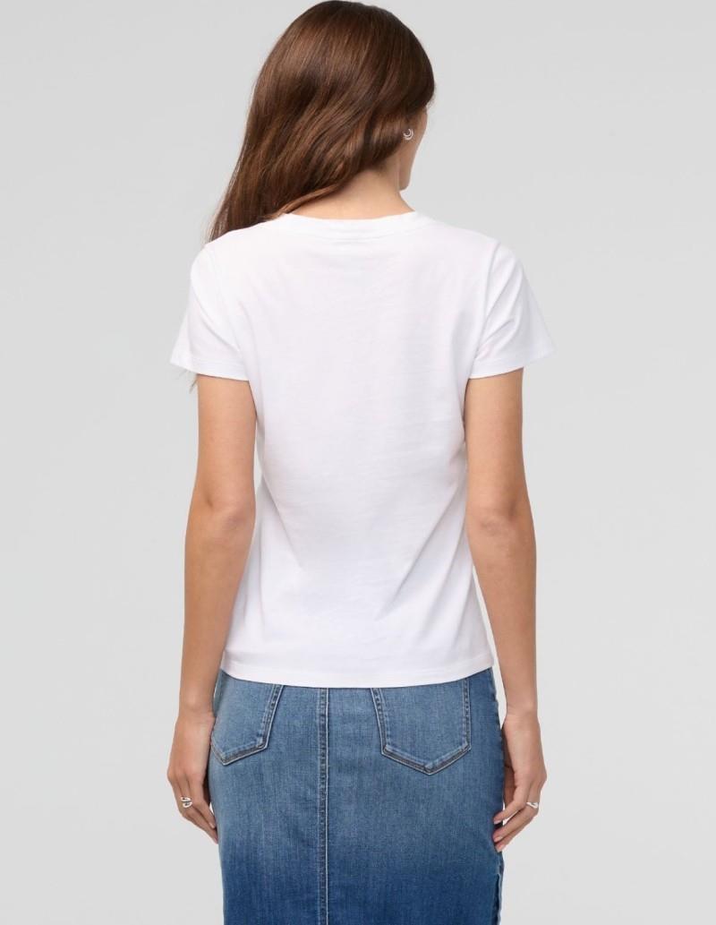 PurePima Slim V-Neck - Womens - white 1