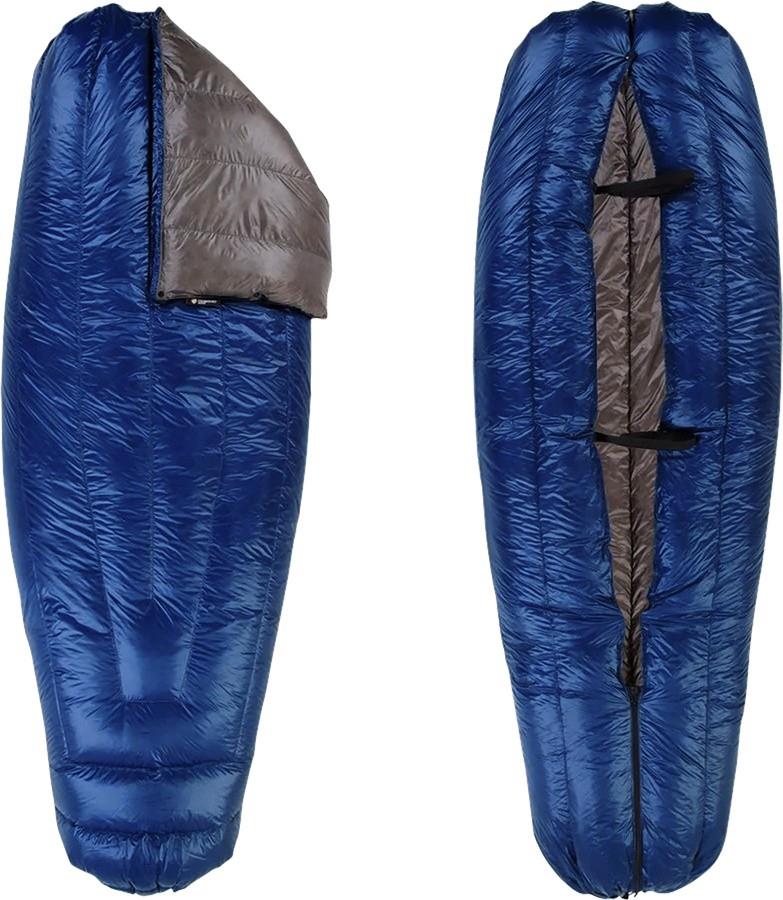 Revelation Sleeping Quilt 850, -1C / 30F, Long-Wide, with Draft Collar - navy / charcoal 1