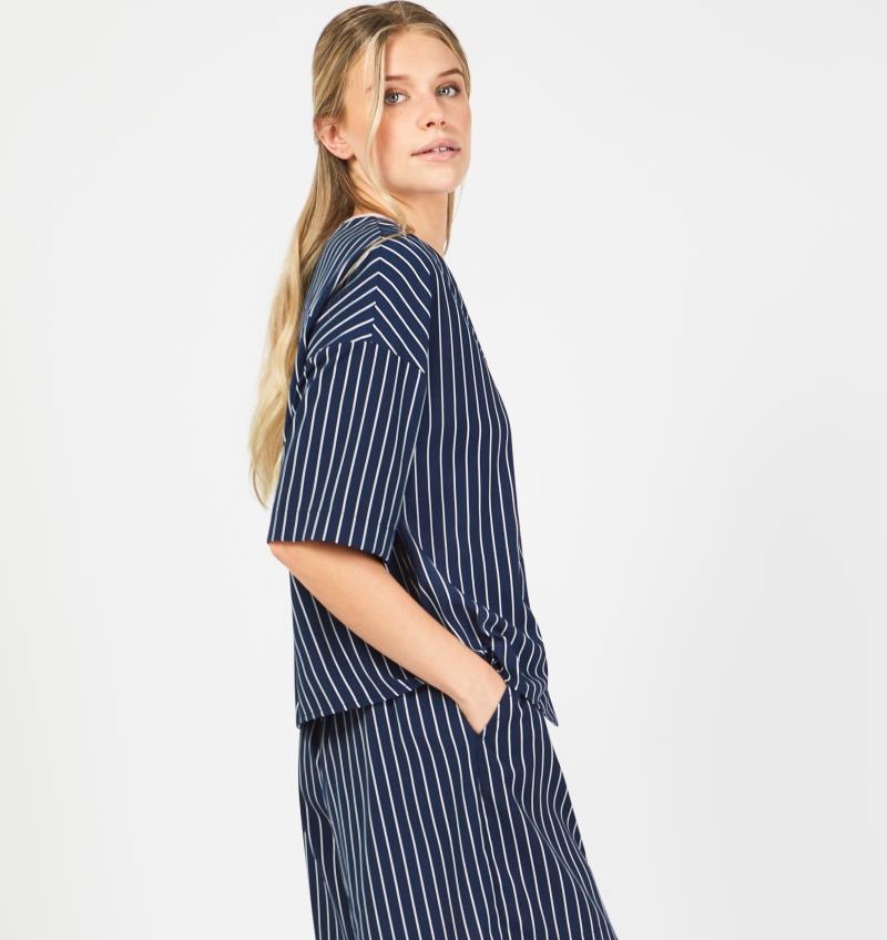Belle Mare Top - Womens - pin stripe sail 1