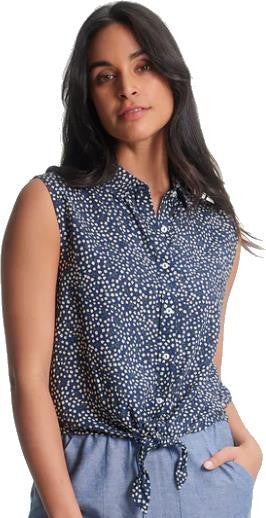 Clara Sleeveless Shirt - Womens - ditsy flora sail 1