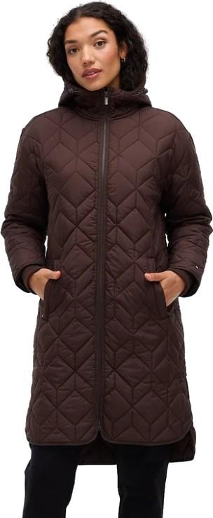 Juno Long Hooded Jacket - Womens - cacao 1