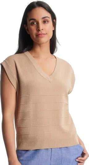 Nola Sweater Vest - Womens - stone 1