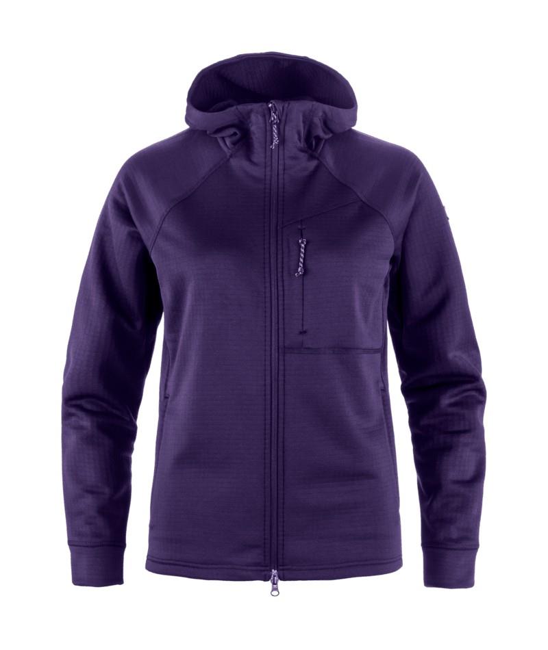Abisko Grid Fleece Hoodie - Womens - dark violet 1