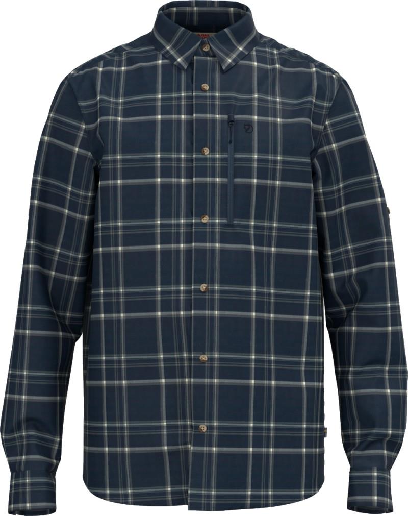 Abisko Hike LS Shirt - Solid - Mens - dark navy / chalk white 1
