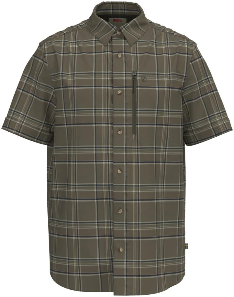 Abisko Hike SS Shirt - Solid - Mens - suede brown / dark navy 1