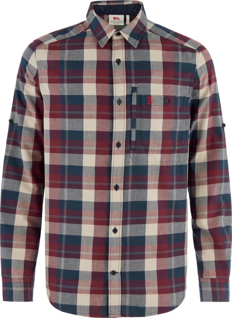 Fjallglim Regular Shirt - Mens - dark navy / maroon 1