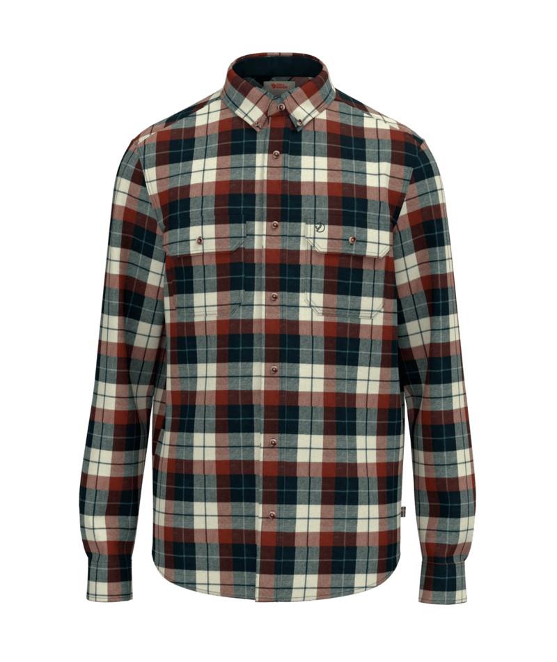 Singi Heavy Flannel Shirt - Mens - dark navy / maroon 1