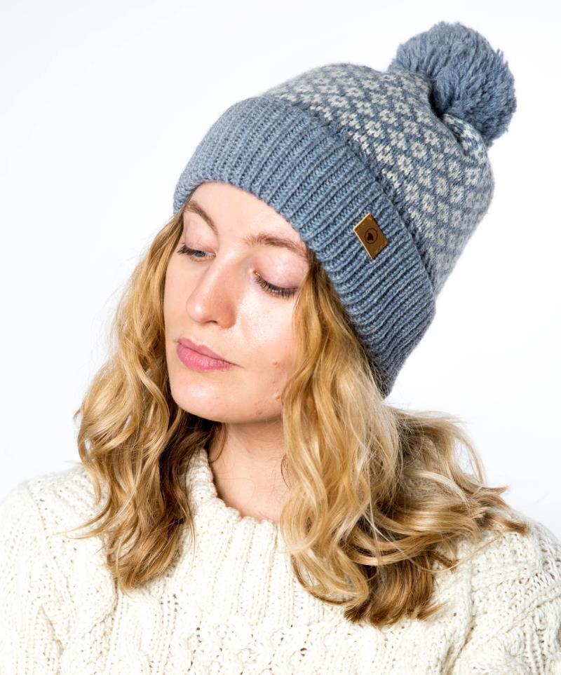 Iris Beanie, 100% Merino - Denim 2