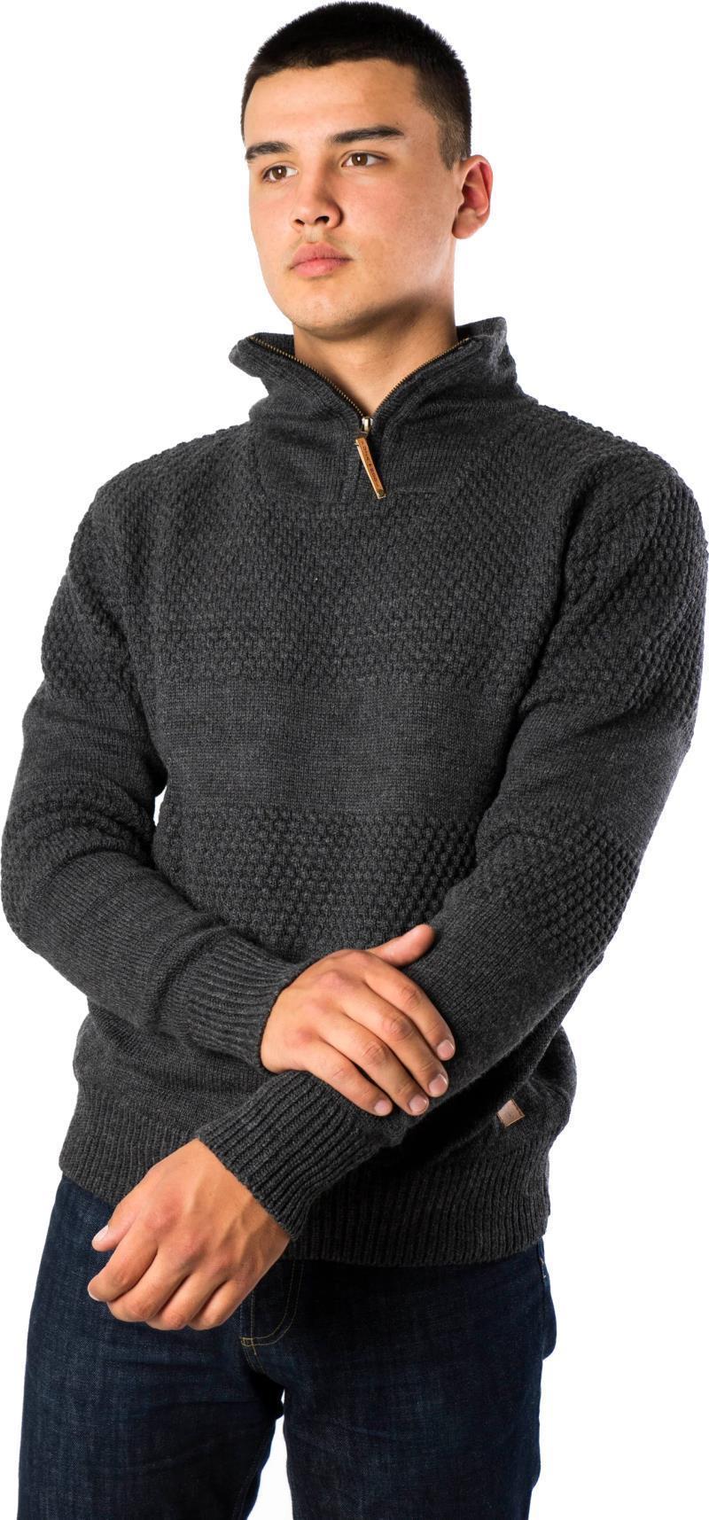 Nyhavn 1/2 Zip Sweater, 100% Merino - Mens - Coal 2