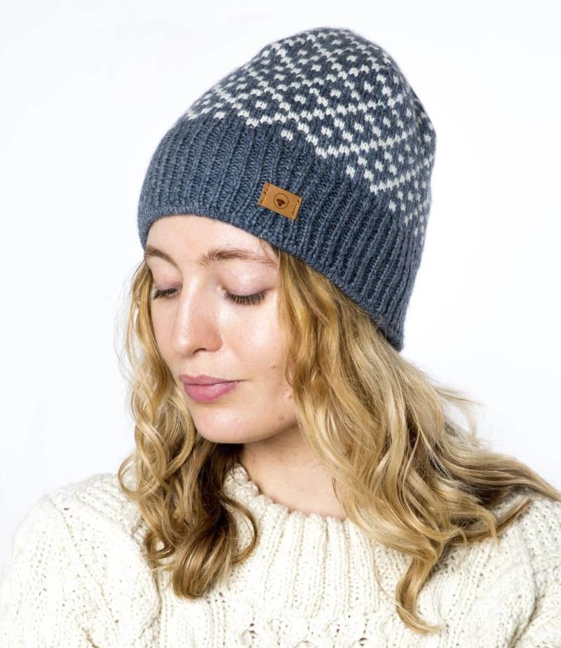 Tinka Hat Double, 100% Merino - Silver Blue 2