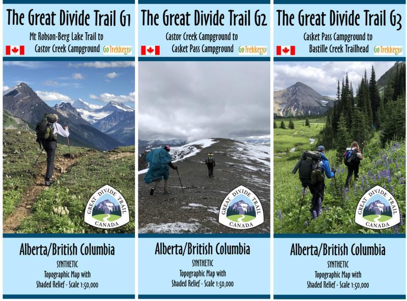 The Great Divide Trail - Section G: Mt Robson-Berg Lake to Bastille Creek - 3 Maps - Synthetic - Not Applicable 1