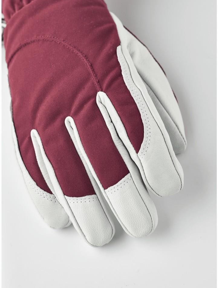 Heli Gloves - Womens - bordeaux / off white 1