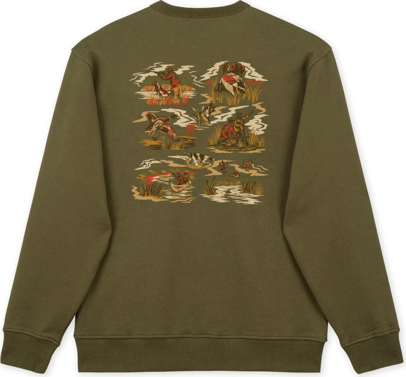 Duck Hunting Crewneck - Mens - burnt olive 1