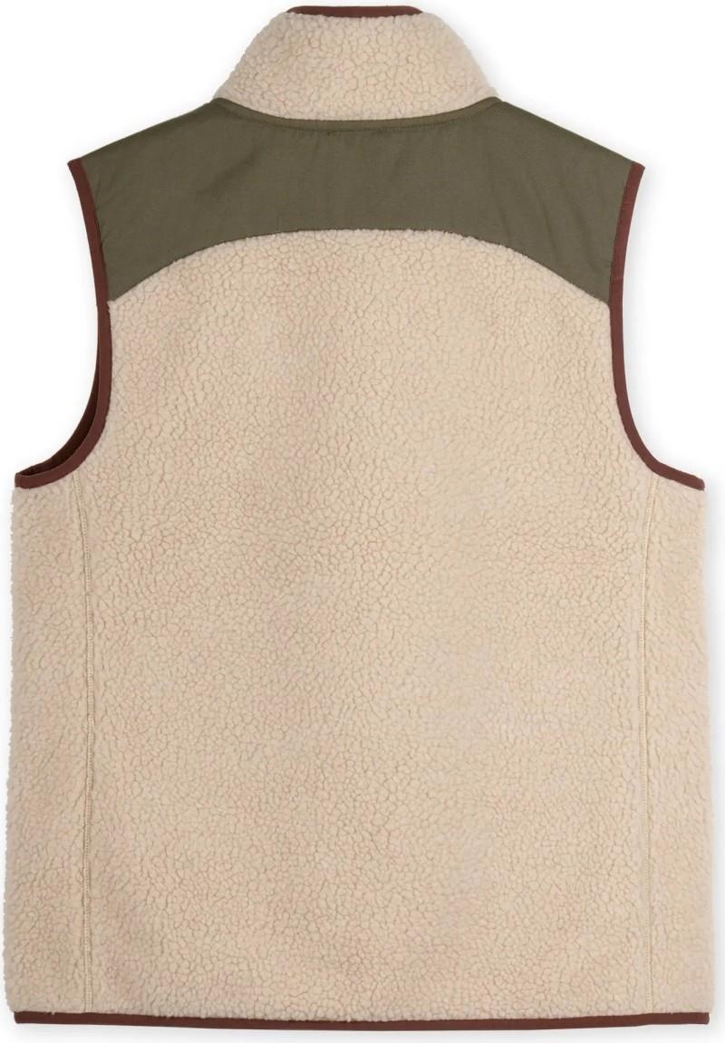 Prairies Pile Fleece Vest - Womens - oatmeal / burnt olive 1