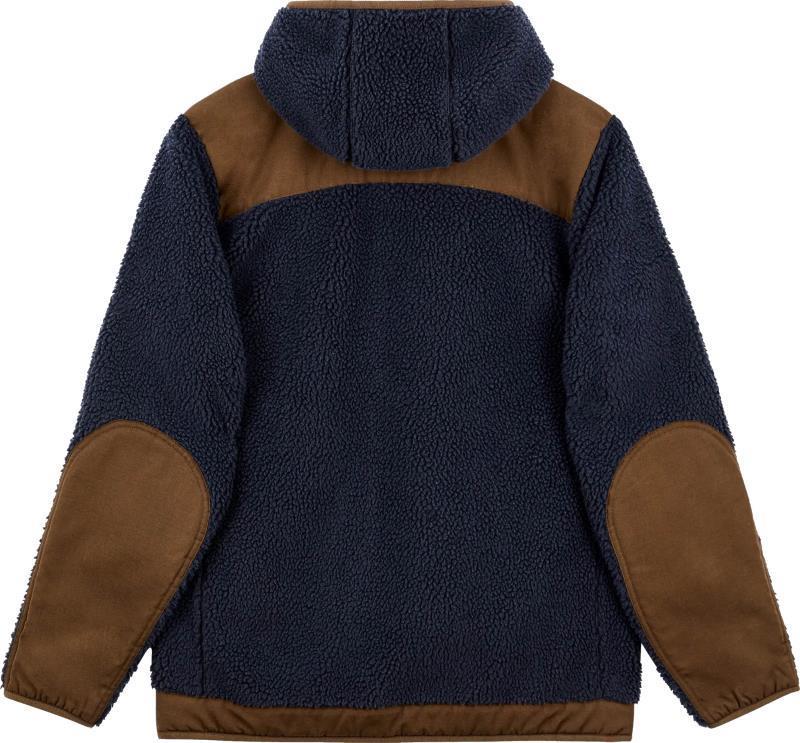 Sherpa Fleece Hoodie - Mens - Navy / Dark Brown 2