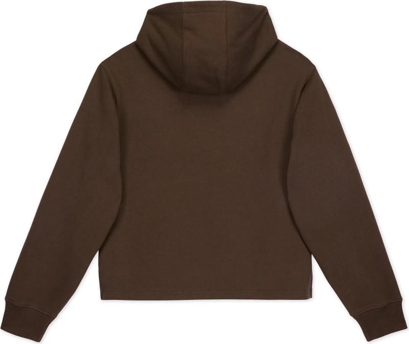 Cropped Hoodie - Womens - dark brown 1