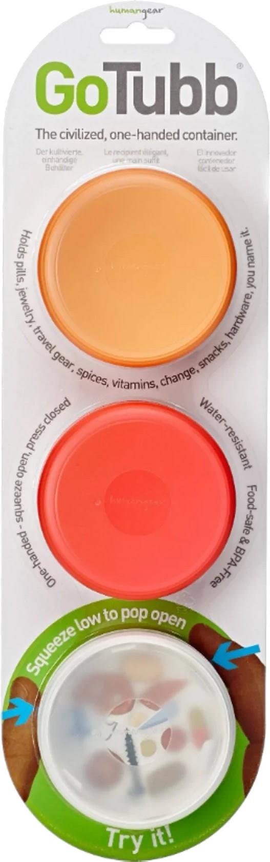 GoTubb 3-Pack - Medium - clear / orange / red 1