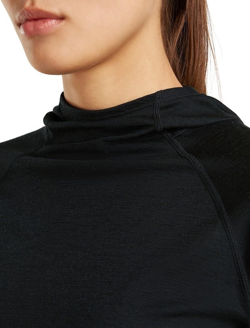 150 MerinoFine Ace LS Hoodie - Womens - black 1