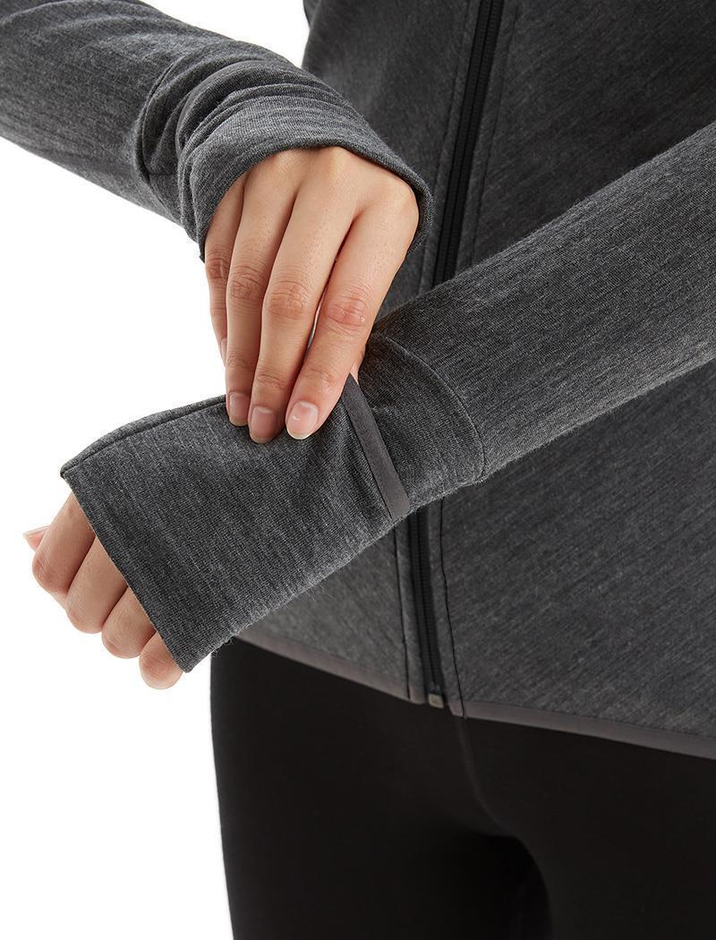 Descender LS Zip Hoodie - Womens - Jet Heather / Black 5